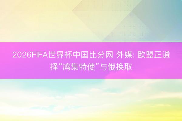 2026FIFA世界杯中国比分网 外媒: 欧盟正遴择“鸠集特使”与俄换取