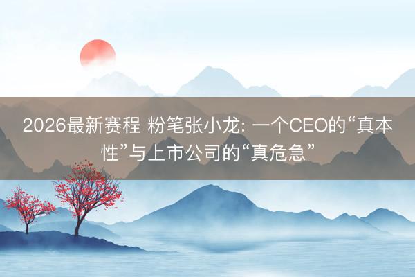 2026最新赛程 粉笔张小龙: 一个CEO的“真本性”与上市公司的“真危急”